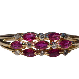 SOLD - The Arena: Ruby and Diamond Ring in Yellow Gold