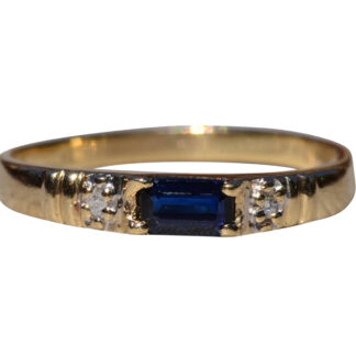 SOLD - The Clotho:  Natural Sapphire and Diamond Stackable Ring