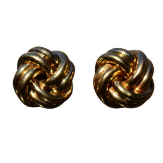 SOLD: The Bridgeheads: Signed Love Knot Earrings in Yellow Gold