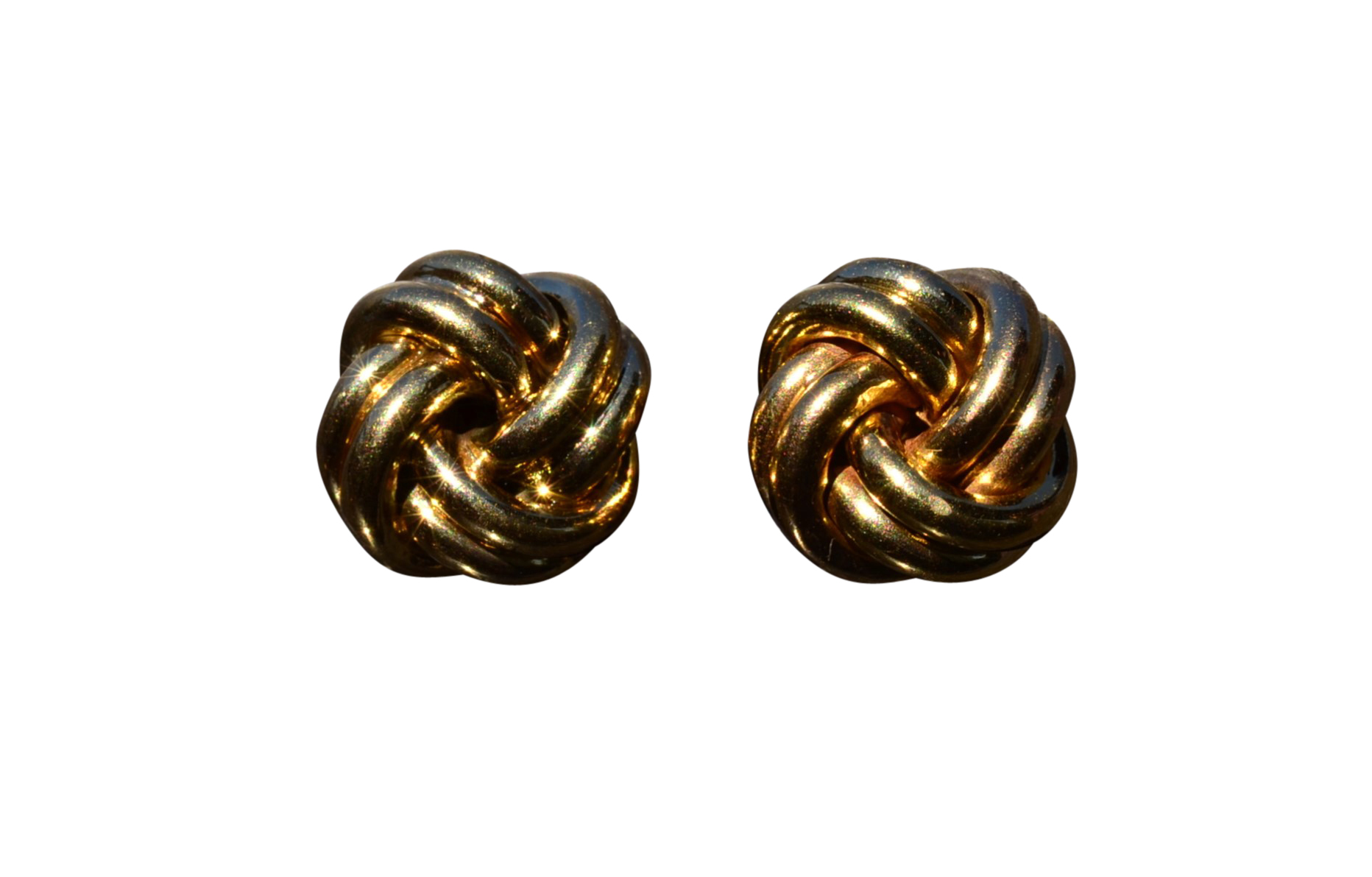 SOLD: The Bridgeheads: Signed Love Knot Earrings in Yellow Gold