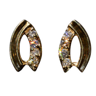 The Oakley: Yellow Gold Diamond Wishbone Style Earrings