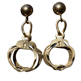 SOLD - Mrs Officer: Yellow Gold Handcuff Earrings