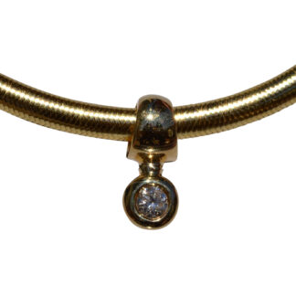 SOLD - The Fairhope: Diamond Slide on Tubular Gold Necklace