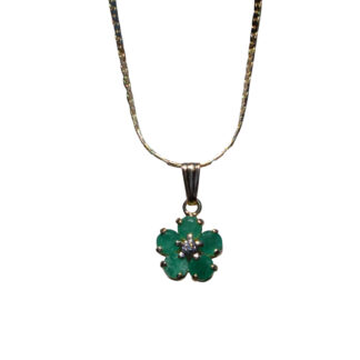 The Cecilia: Emerald and Diamond Flower Necklace