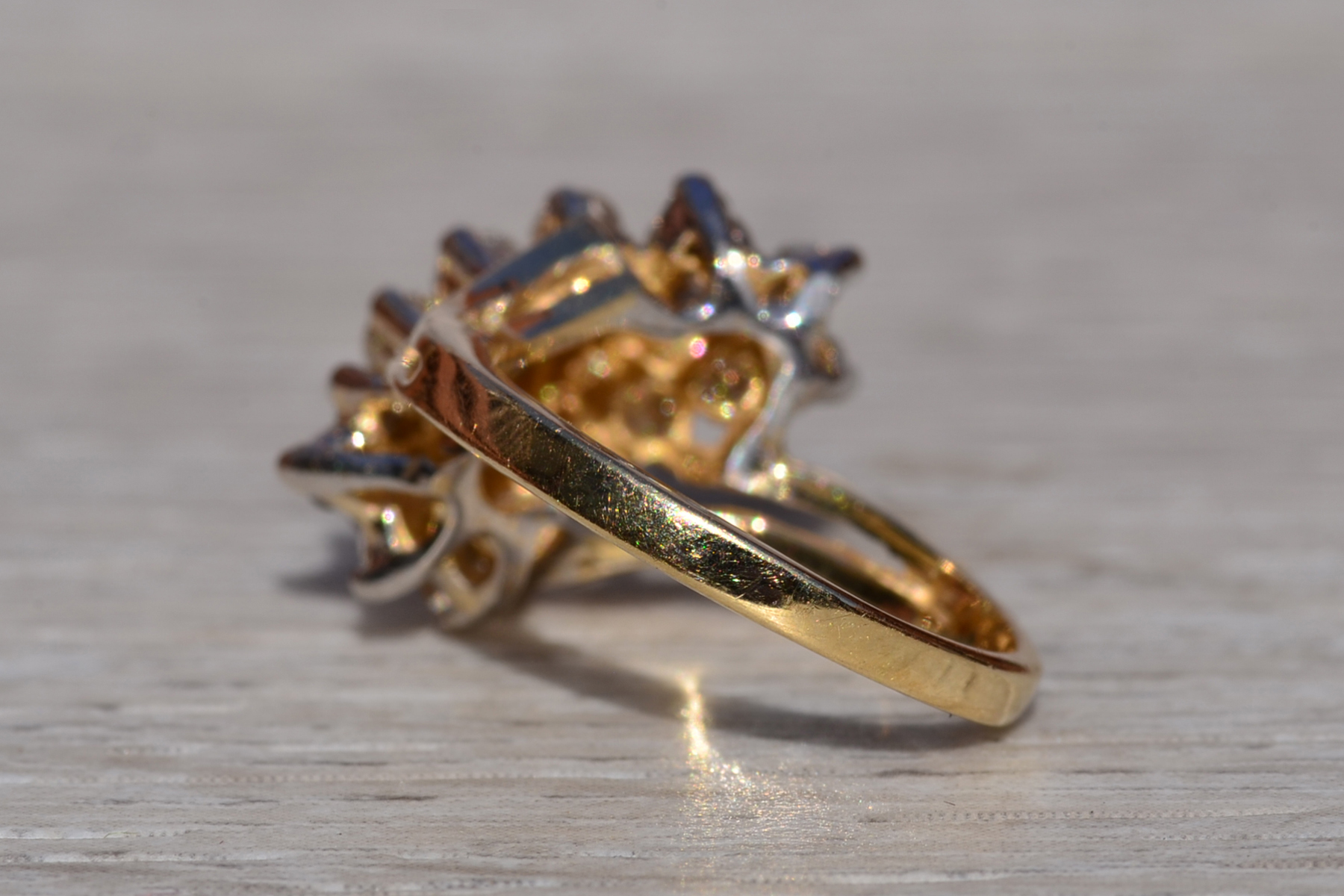 SOLD - The Airdrie: Ladies 14K Yellow Gold Diamond Waterfall Ring - Image 4