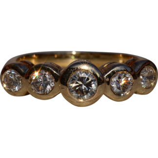 The Hollen:  Ladies Vintage 14K Yellow Gold Diamond Ring