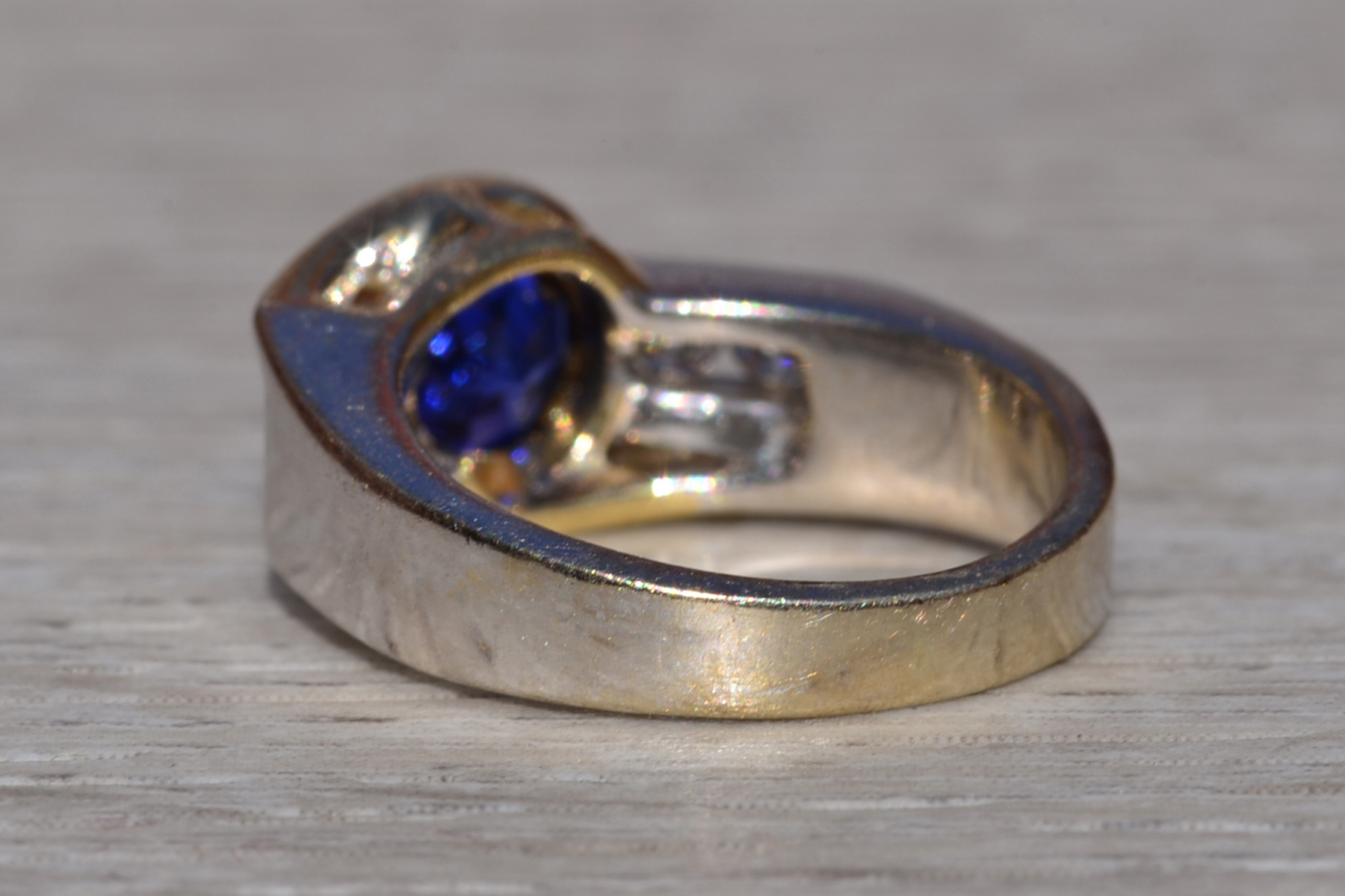 The Crieff: Ladies 14K Two Tone Ring set with Tanzanite and Diamonds - Image 4