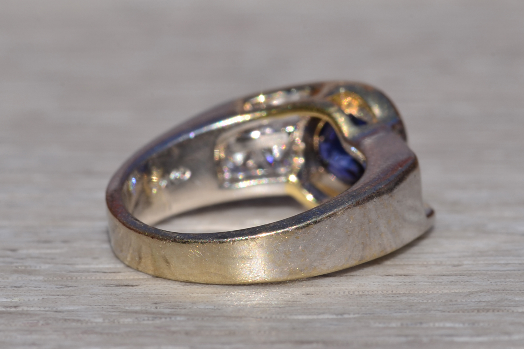 The Crieff: Ladies 14K Two Tone Ring set with Tanzanite and Diamonds - Image 5