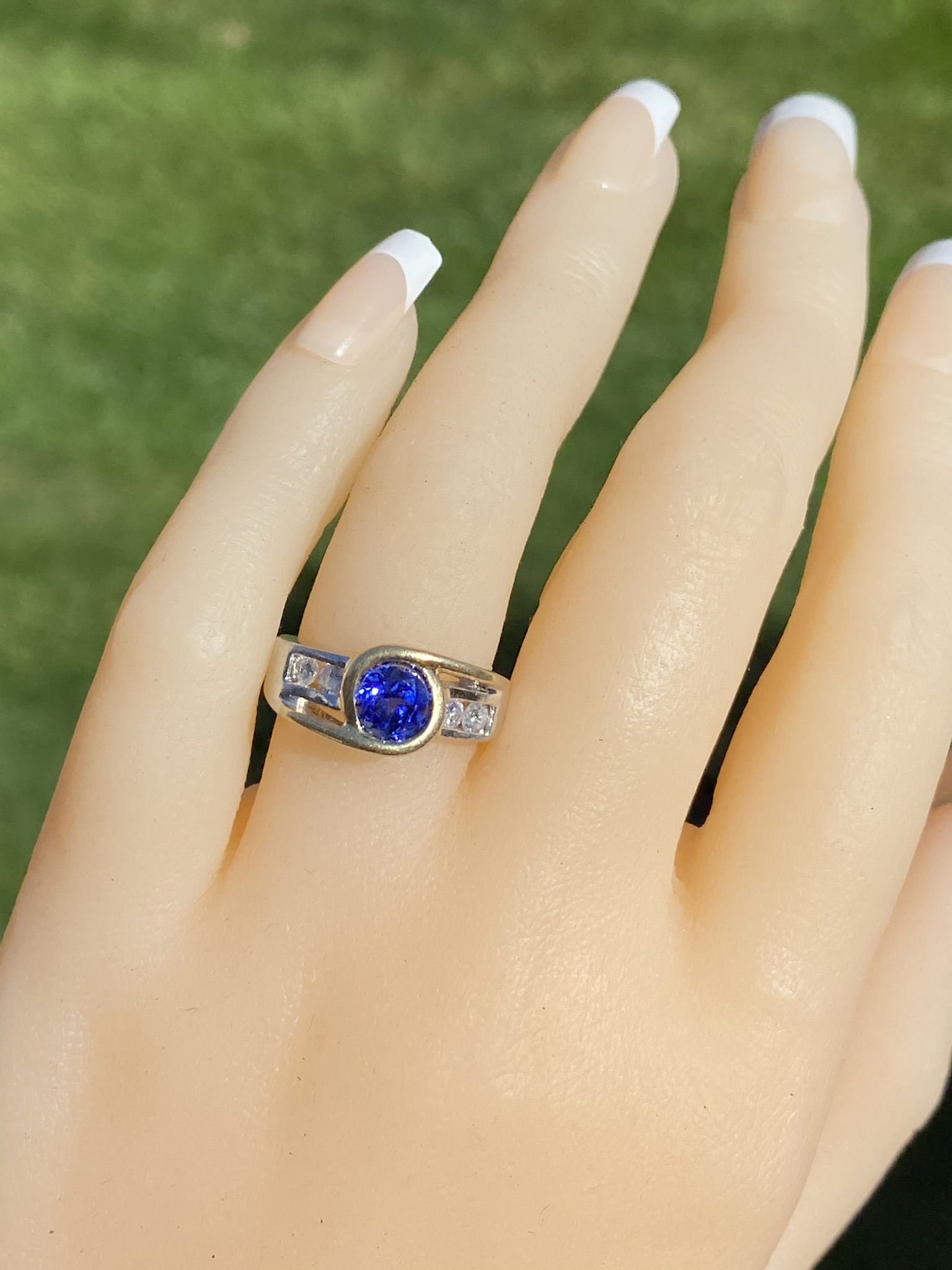 The Crieff: Ladies 14K Two Tone Ring set with Tanzanite and Diamonds - Image 8