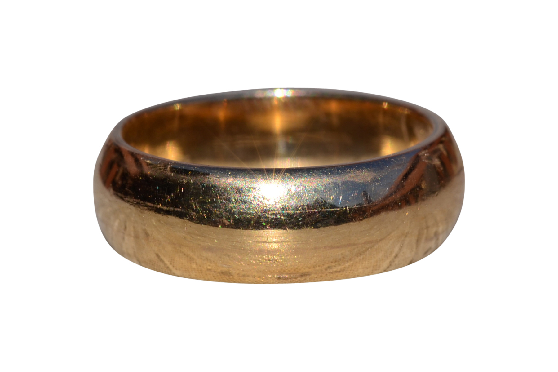 SOLD - The Vosburgh: Ladies Wide 14K Yellow Gold Cigar Band