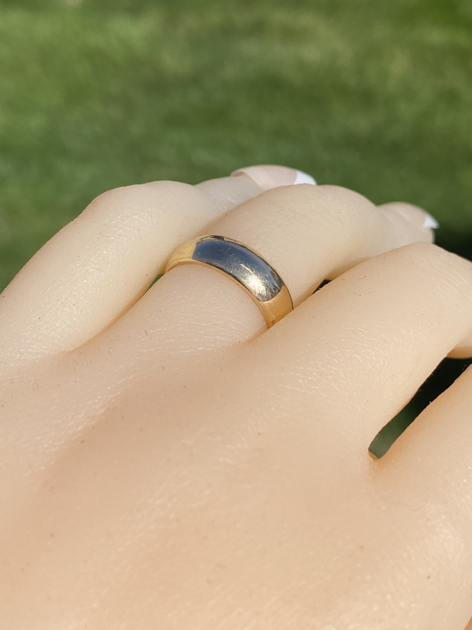 SOLD - The Vosburgh: Ladies Wide 14K Yellow Gold Cigar Band - Image 8