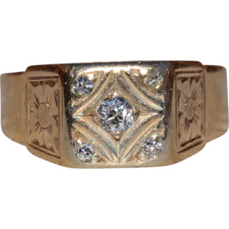 SOLD - The Bethune:  Antique 14K Yellow Gold Ring set with Diamonds