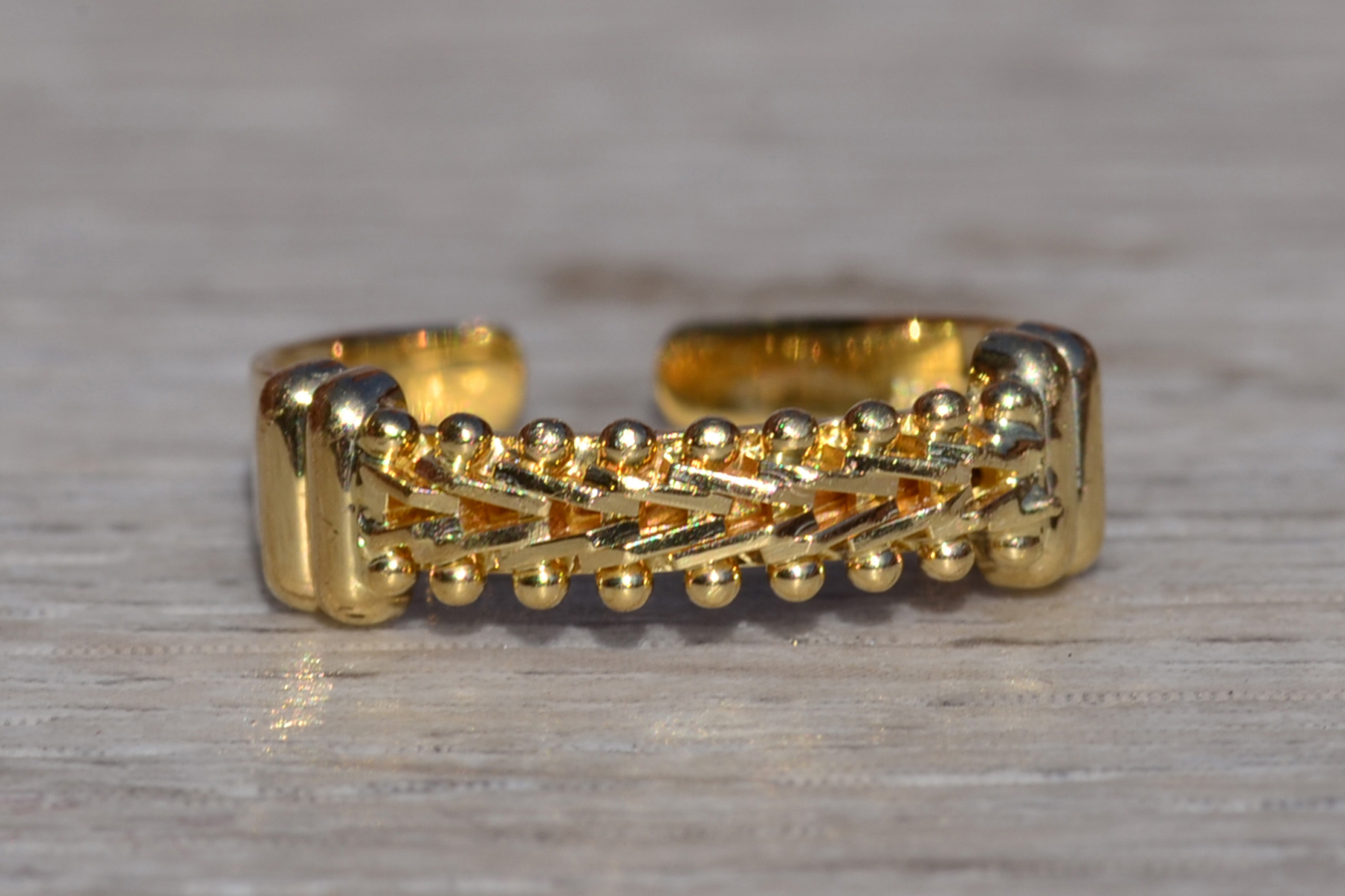SOLD - The Ruscom: Ladies 14K Yellow Gold Mid Finger Ring or Toe Ring - Image 2