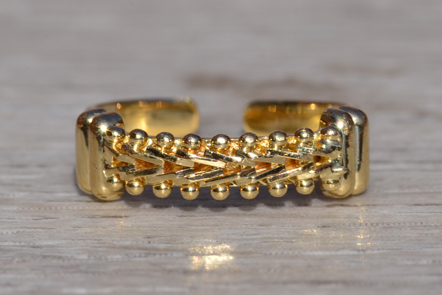 SOLD - The Ruscom: Ladies 14K Yellow Gold Mid Finger Ring or Toe Ring - Image 3