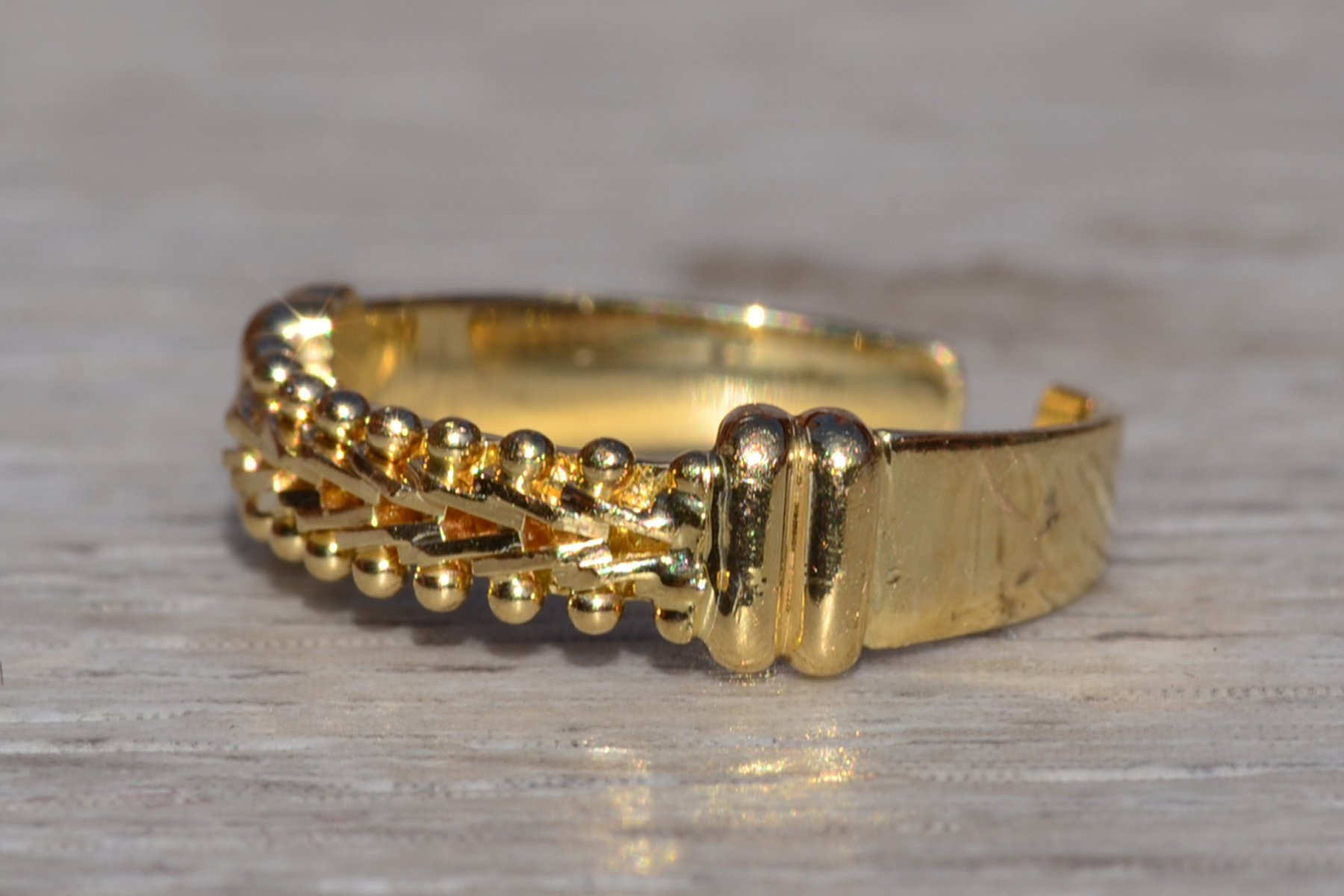 SOLD - The Ruscom: Ladies 14K Yellow Gold Mid Finger Ring or Toe Ring - Image 4