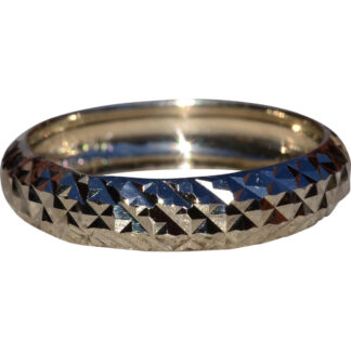 SOLD - The Kruoki: Ladies Contemporary Diamond Cut Eternity Band in 14K White Gold