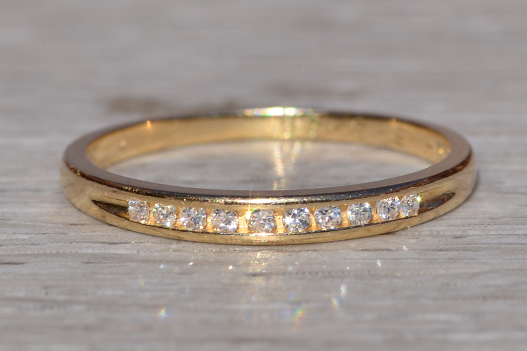 SOLD - The Rosetown: Ladies 14K Yellow Gold Channel Set Diamond Wedding Band - Image 2