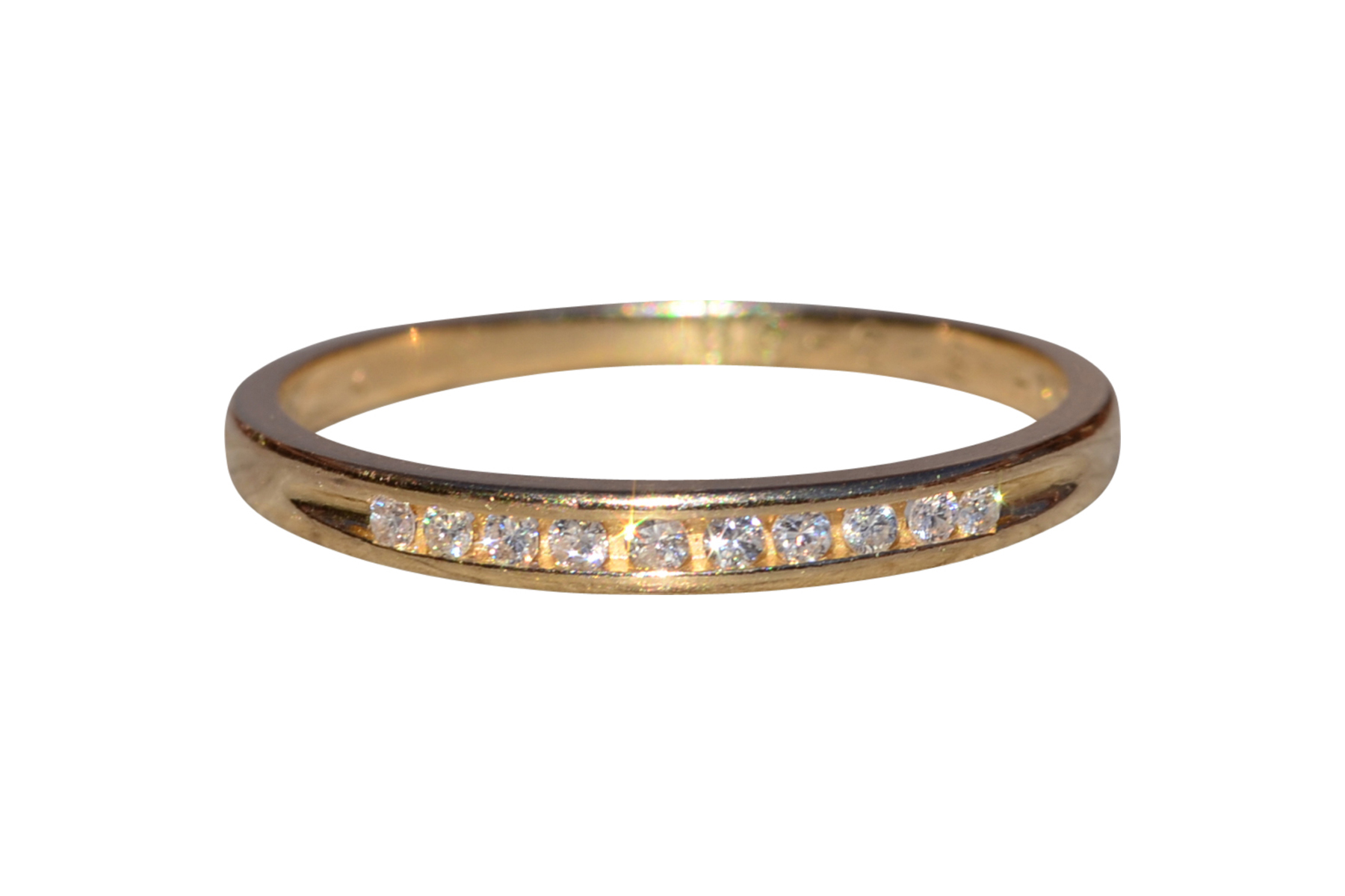 SOLD - The Rosetown: Ladies 14K Yellow Gold Channel Set Diamond Wedding Band