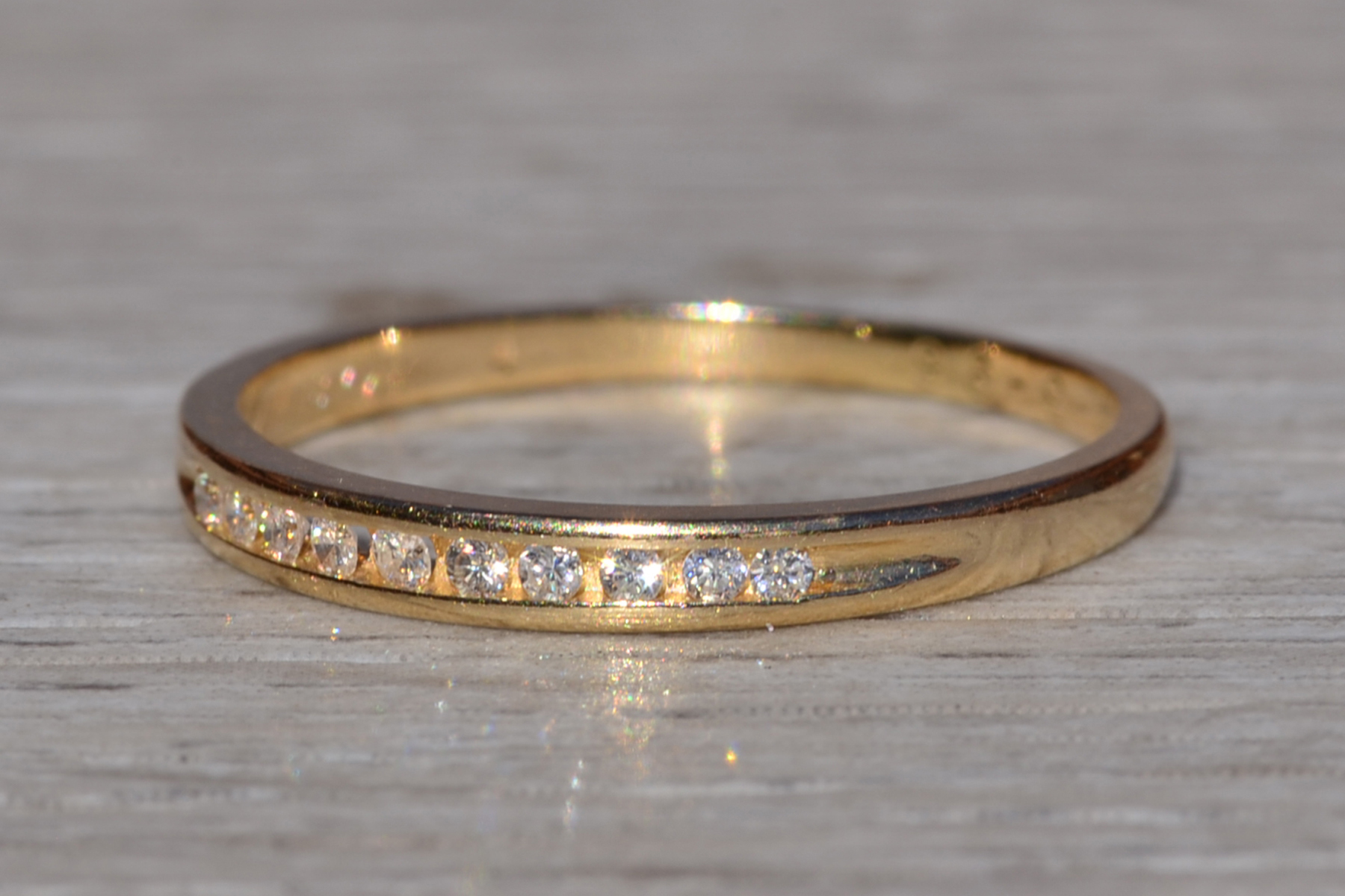 SOLD - The Rosetown: Ladies 14K Yellow Gold Channel Set Diamond Wedding Band - Image 3