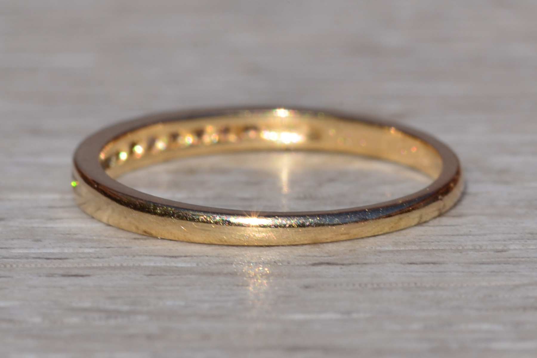 SOLD - The Rosetown: Ladies 14K Yellow Gold Channel Set Diamond Wedding Band - Image 4