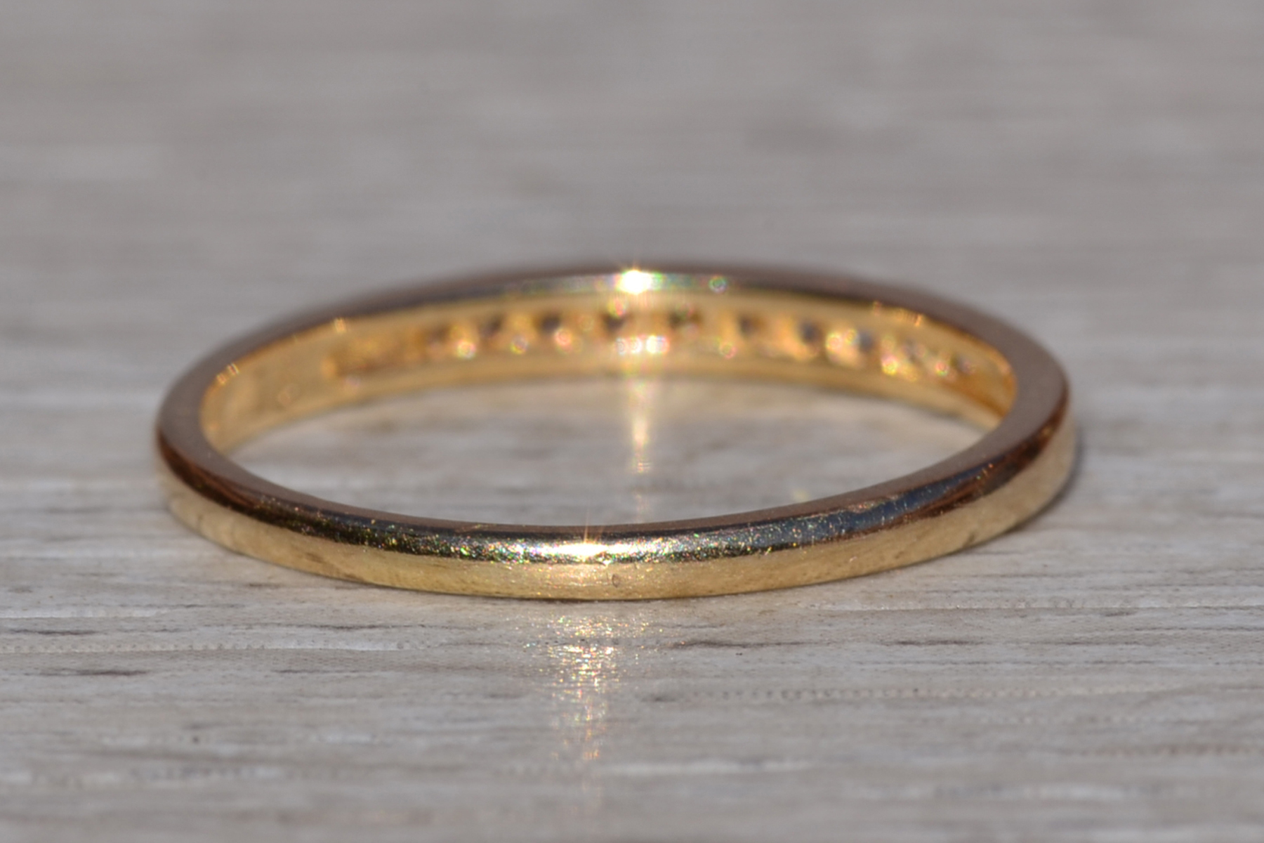 SOLD - The Rosetown: Ladies 14K Yellow Gold Channel Set Diamond Wedding Band - Image 5