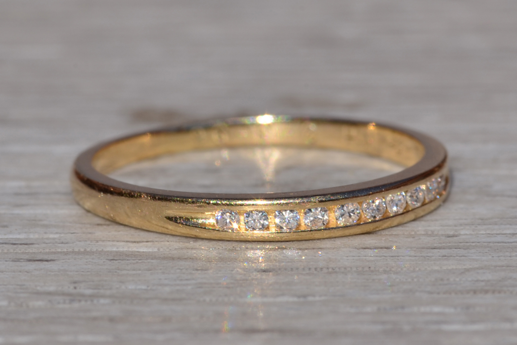 SOLD - The Rosetown: Ladies 14K Yellow Gold Channel Set Diamond Wedding Band - Image 6