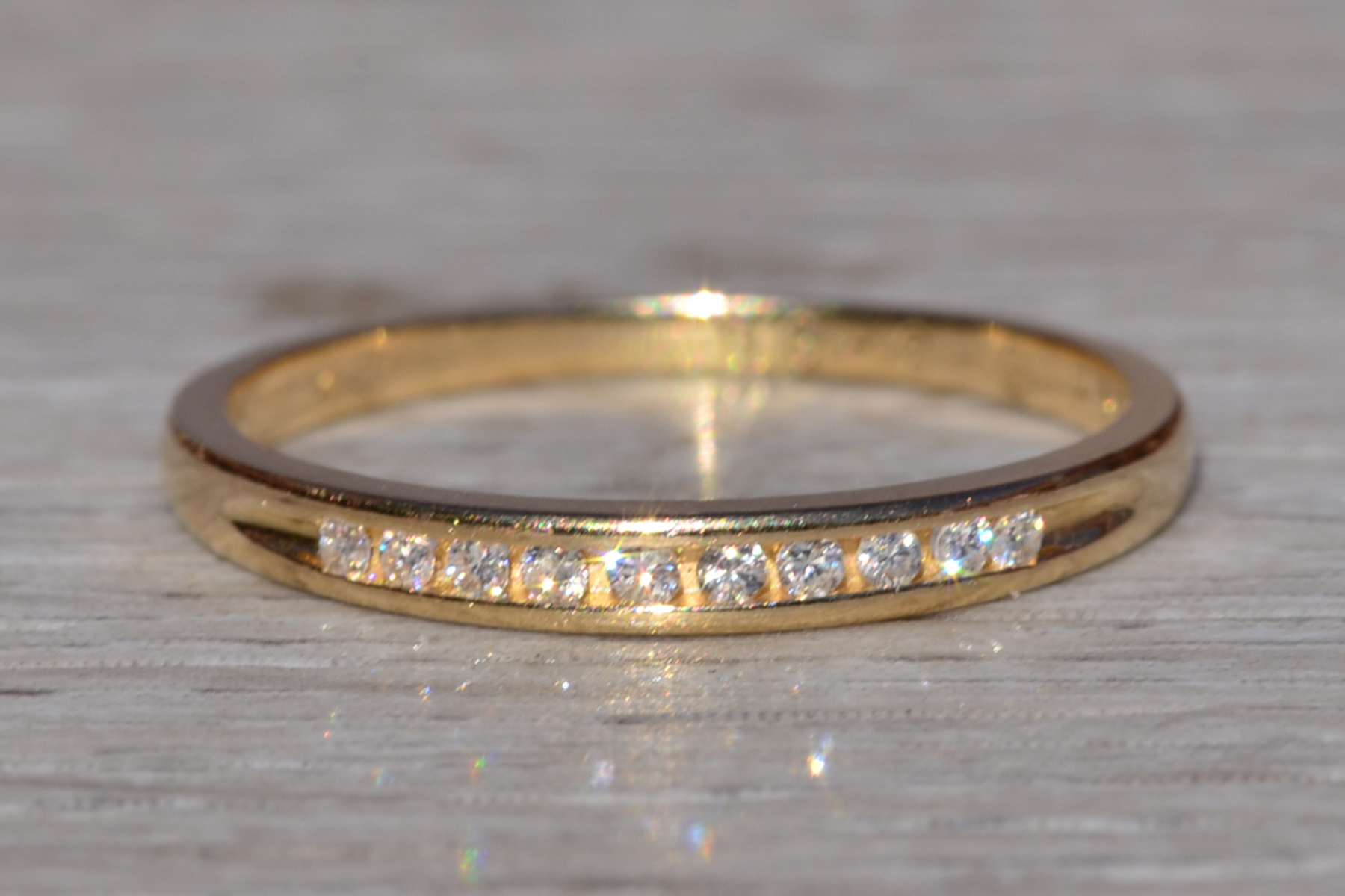 SOLD - The Rosetown: Ladies 14K Yellow Gold Channel Set Diamond Wedding Band - Image 7