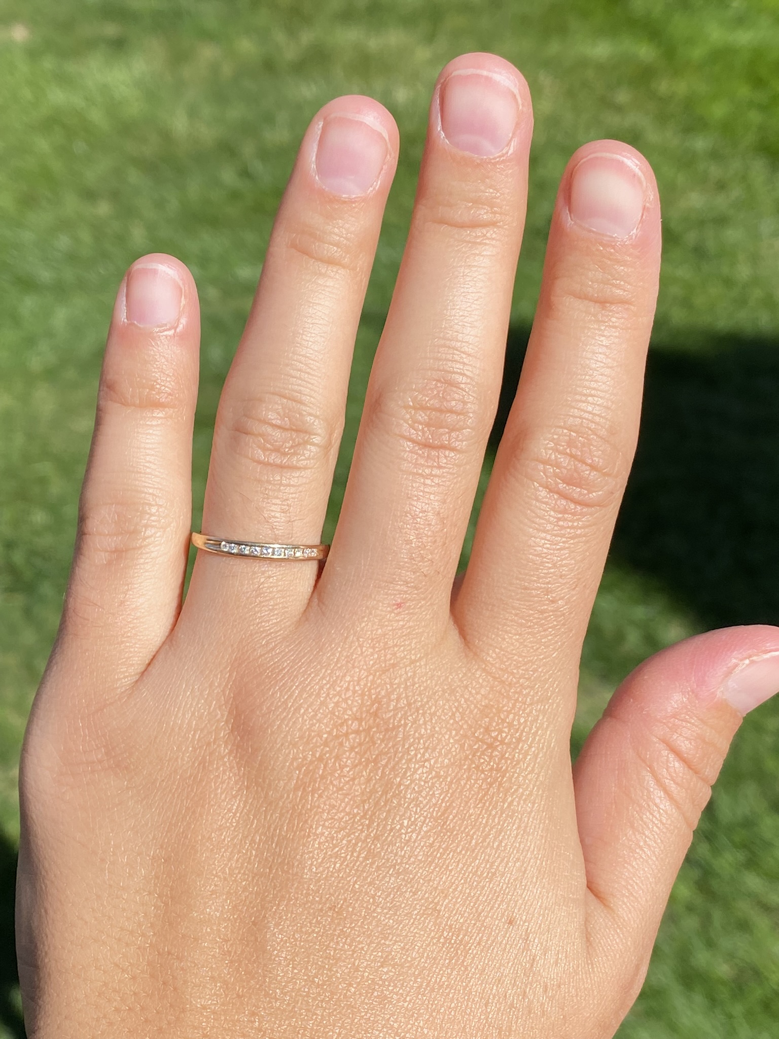 SOLD - The Rosetown: Ladies 14K Yellow Gold Channel Set Diamond Wedding Band - Image 8