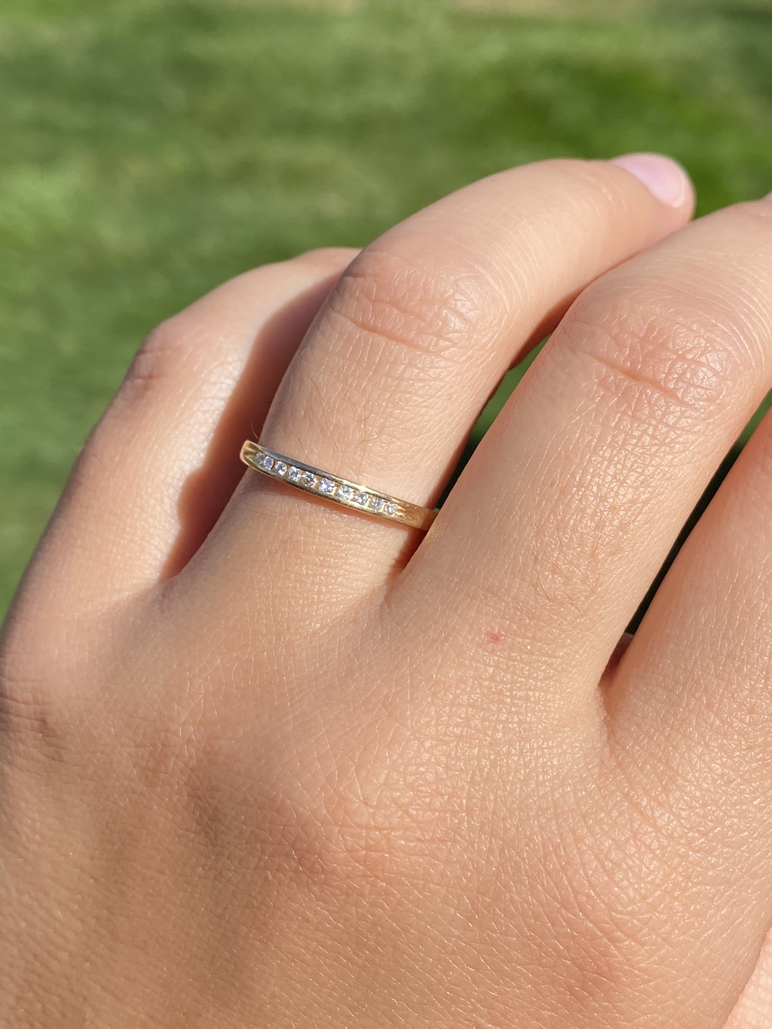 SOLD - The Rosetown: Ladies 14K Yellow Gold Channel Set Diamond Wedding Band - Image 9