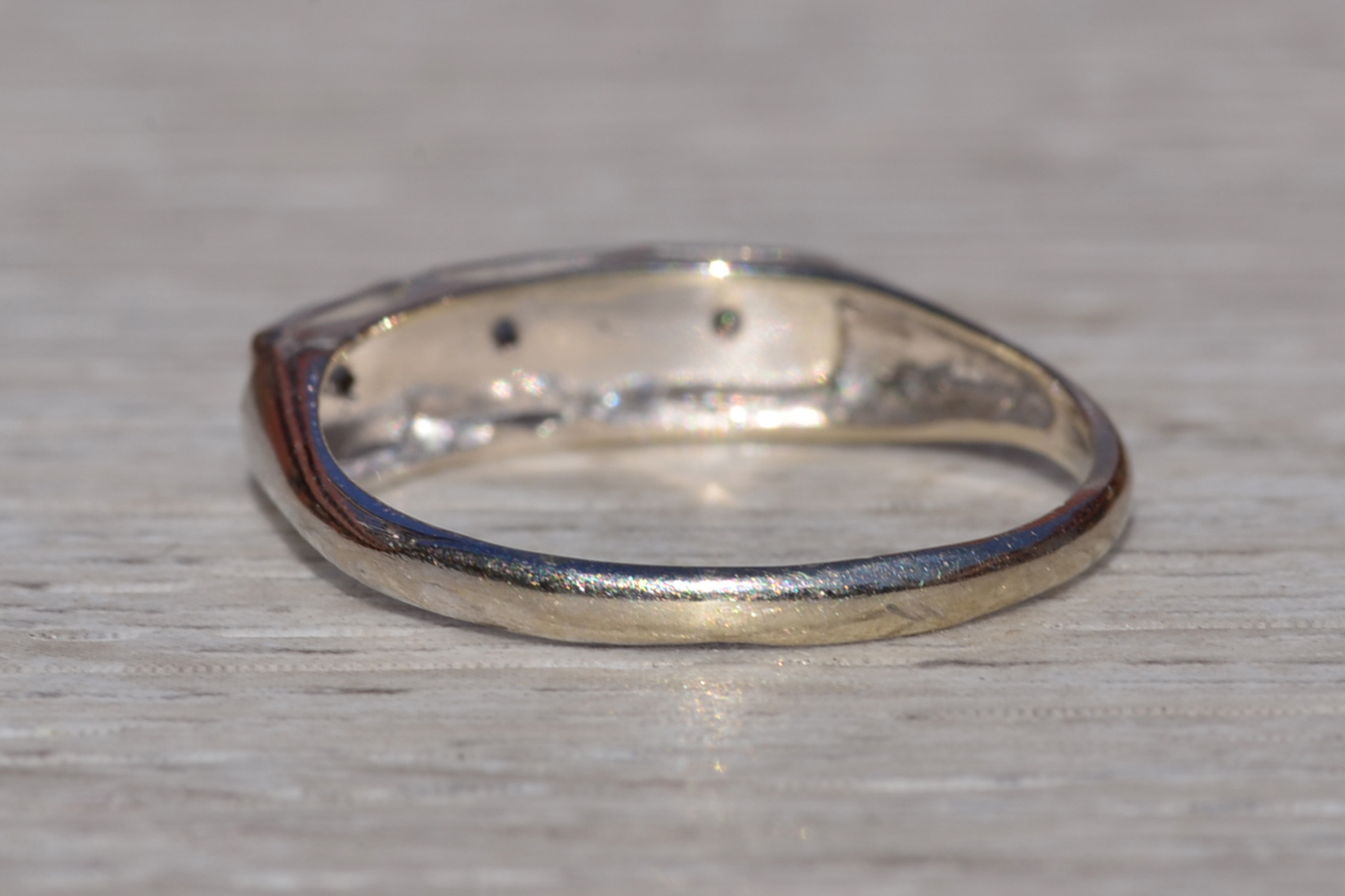 SOLD - The Leross: Ladies Antique 14K White Gold Diamond Band - Image 5