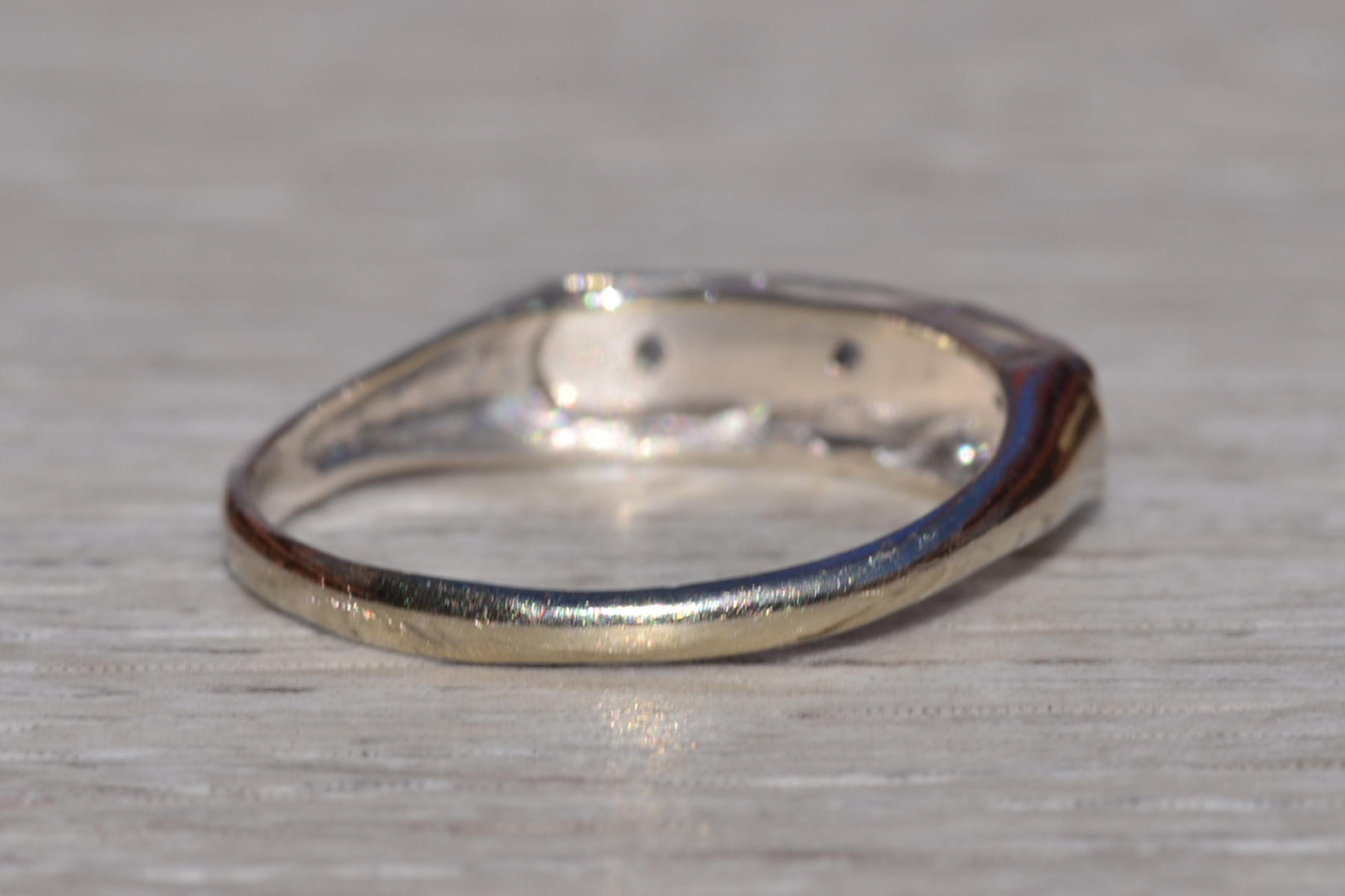 SOLD - The Leross: Ladies Antique 14K White Gold Diamond Band - Image 4