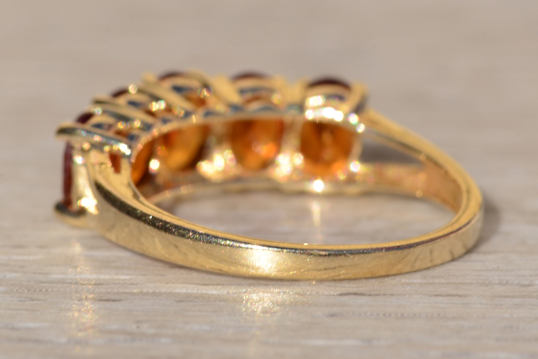SOLD - The Bervie: Ladies Yellow Gold Garnet Ring - Image 4