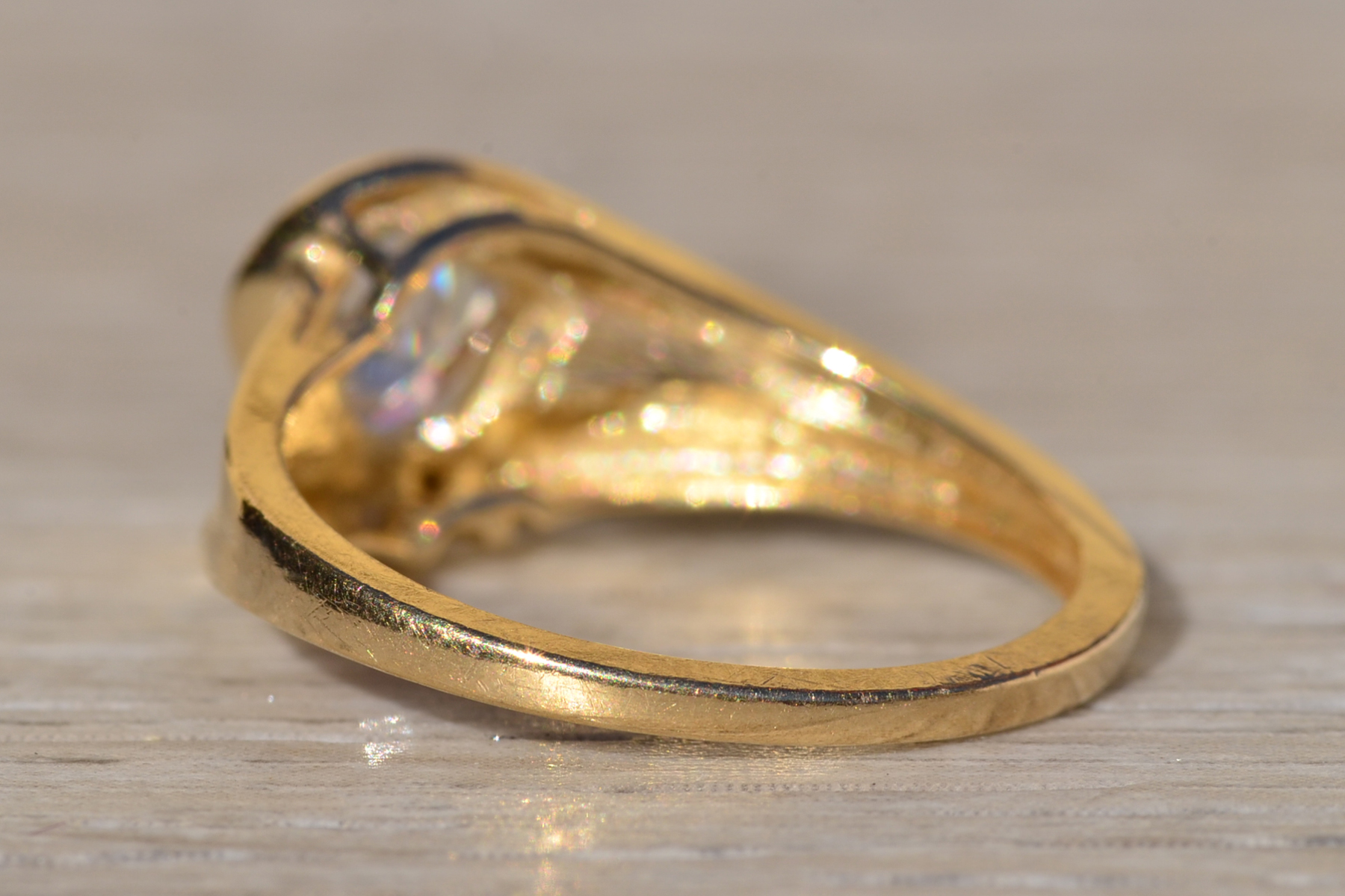 SOLD - The Hatherton: Ladies Yellow Gold Mystic Topaz and Diamond Ring - Image 4