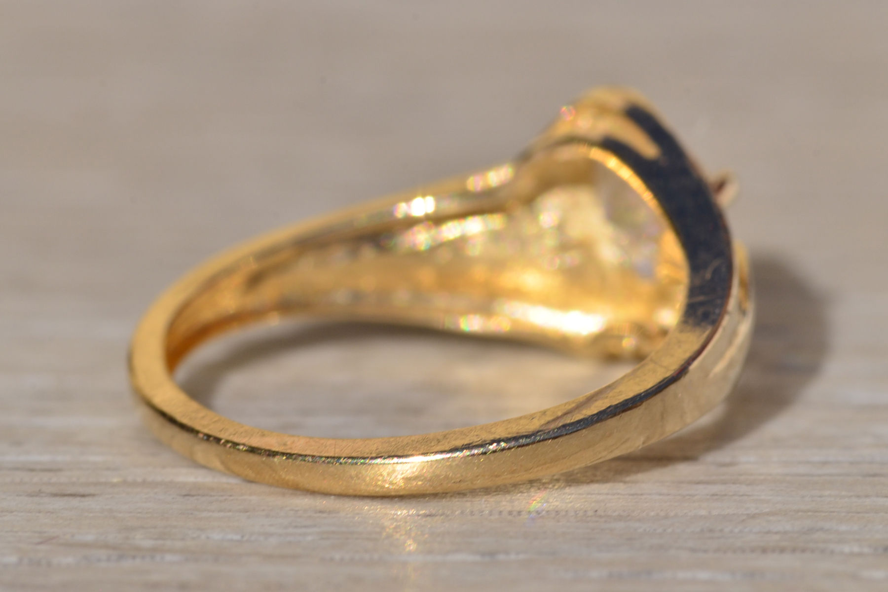 SOLD - The Hatherton: Ladies Yellow Gold Mystic Topaz and Diamond Ring - Image 5