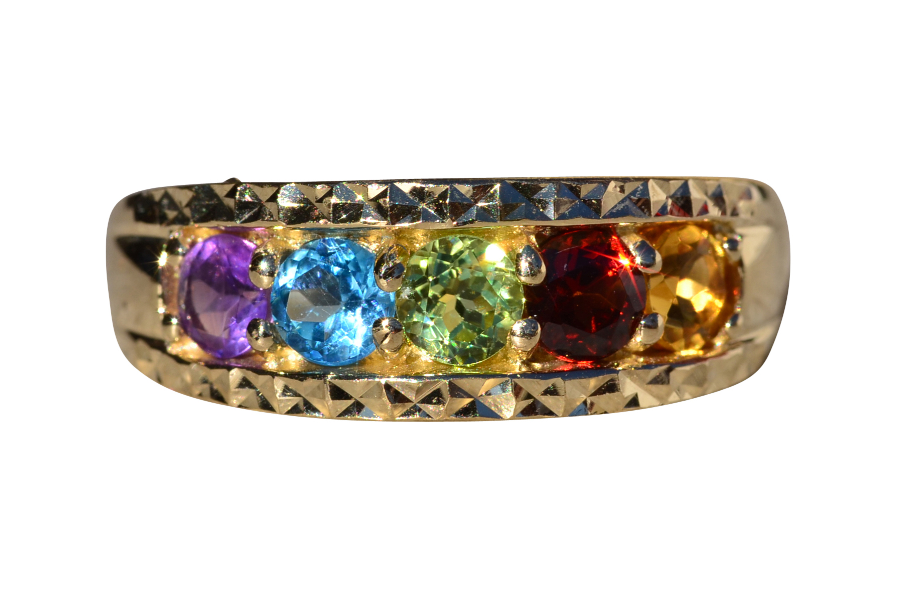 SOLD - The Lyleton: Ladies Yellow Gold Multi-stone Band