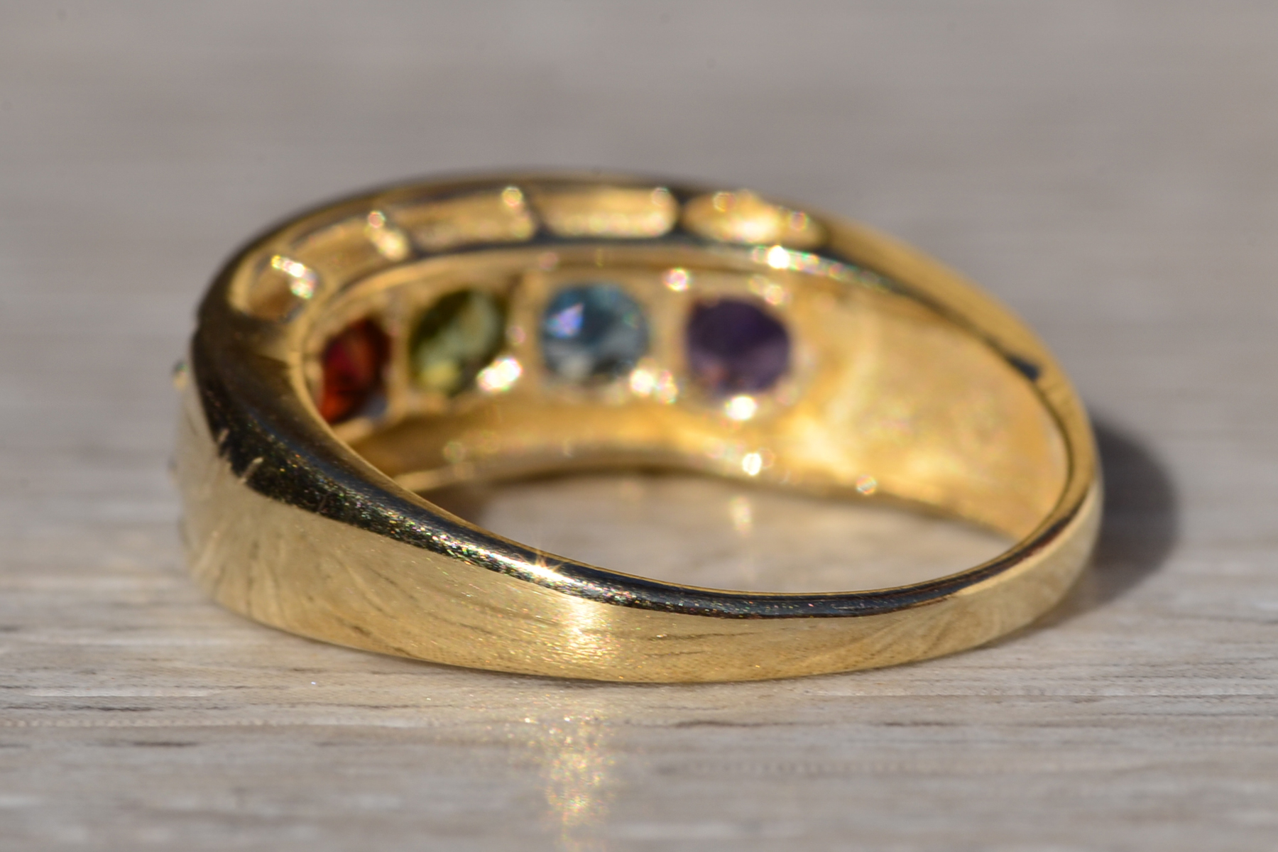 SOLD - The Lyleton: Ladies Yellow Gold Multi-stone Band - Image 4