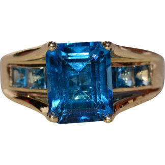 The Fesserton:  Ladies Yellow Gold Modern Topaz Cocktail Ring