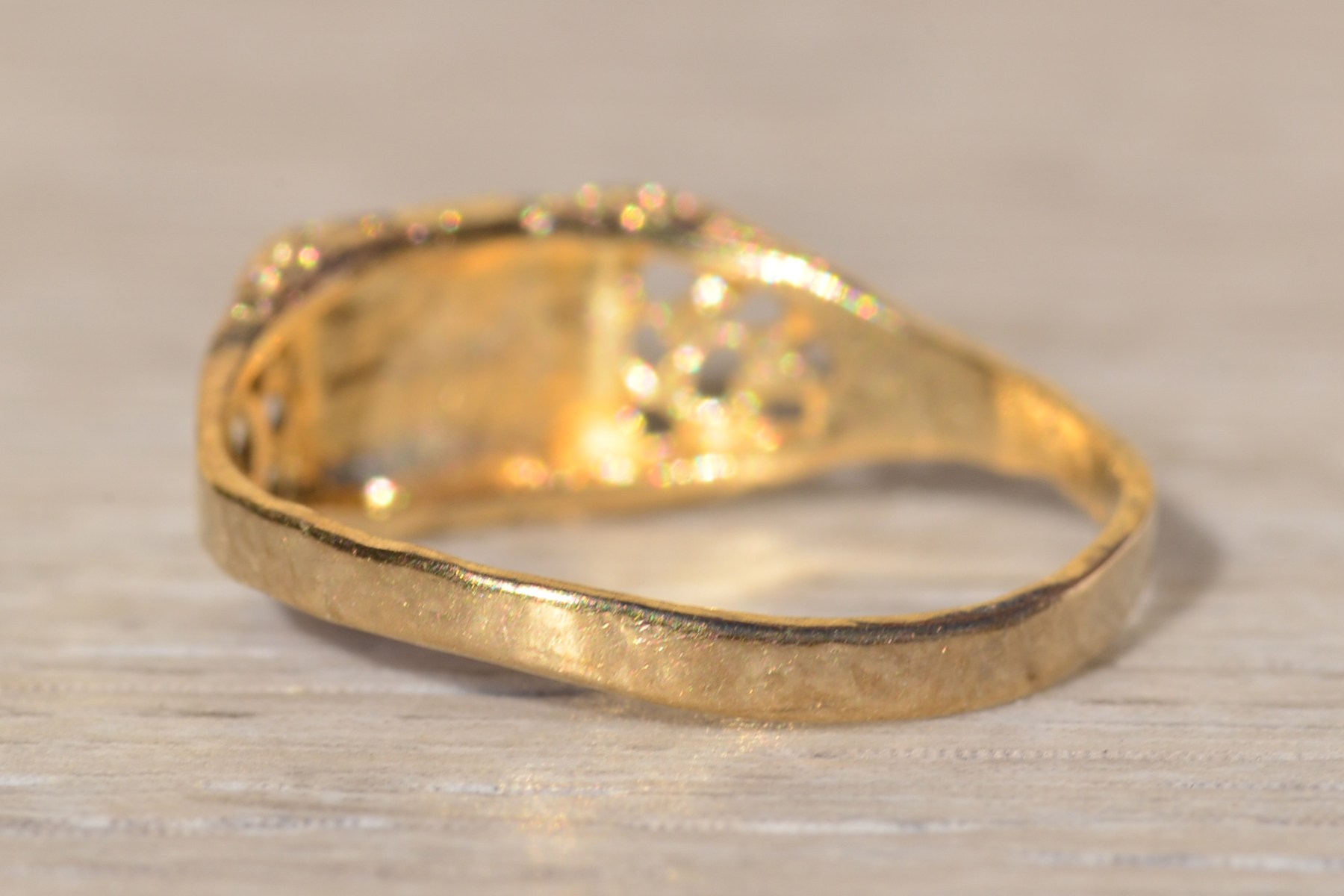 SOLD - The Maurelle: Ladies Two Tone Gold C Initial Ring - Image 4