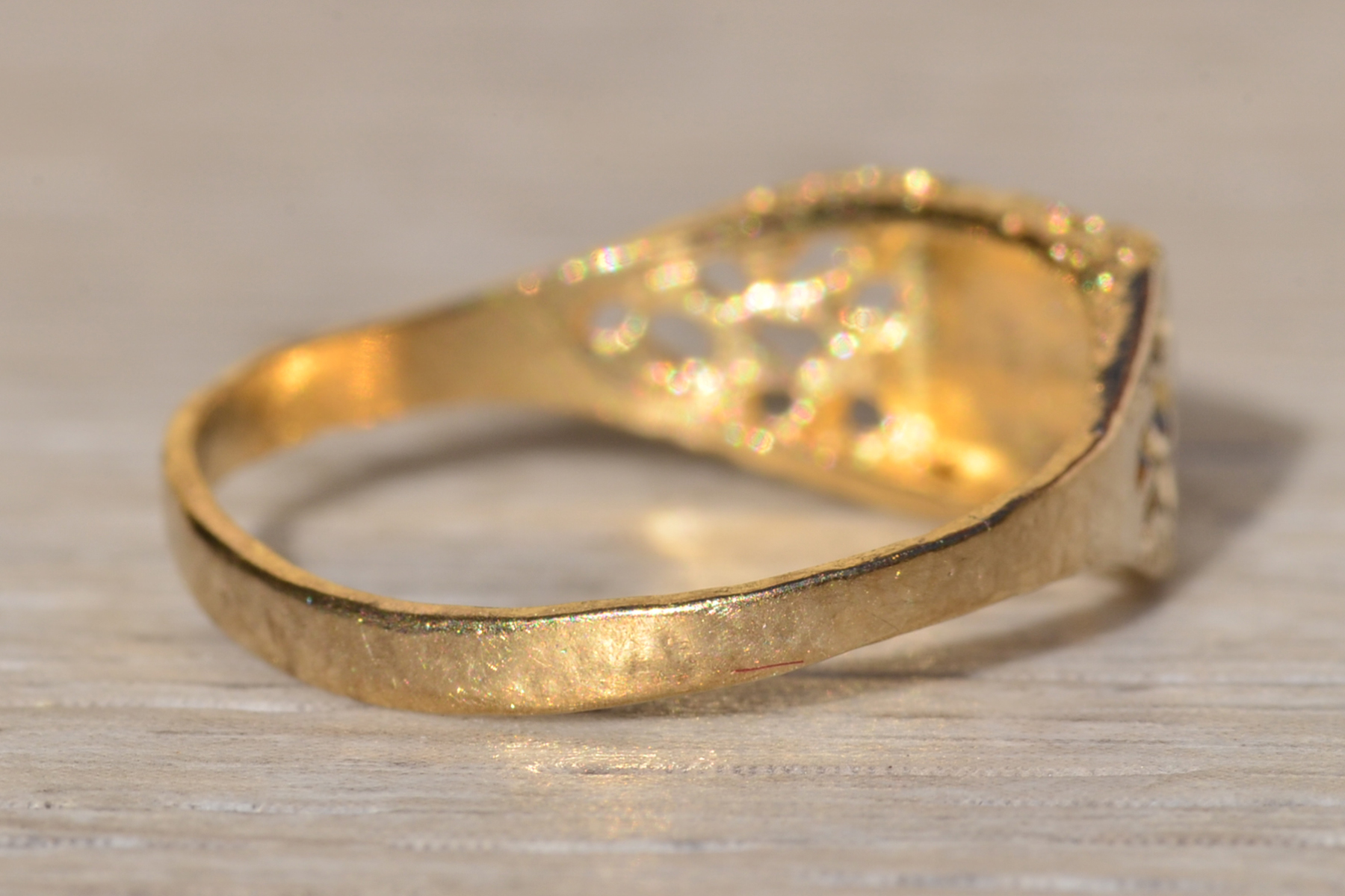 SOLD - The Maurelle: Ladies Two Tone Gold C Initial Ring - Image 5