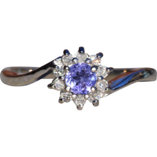 The Laidlaw:  Laies 14K White Gold Ring set with Tanzanite and Diamonds
