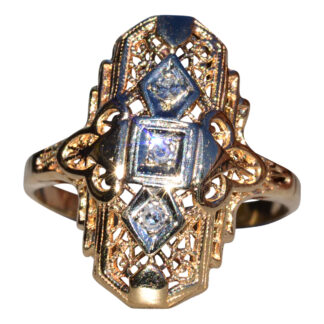 The Teslin Lake: Ladies Antique Art Deco Two Tone Diamond Cocktail Ring