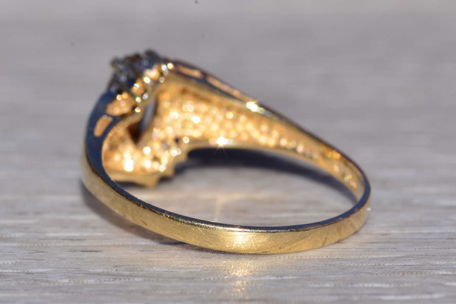 SOLD - The Kooskia: Ladies Vintage 14K Yellow Gold Andalusite and Diamond Ring - Image 4