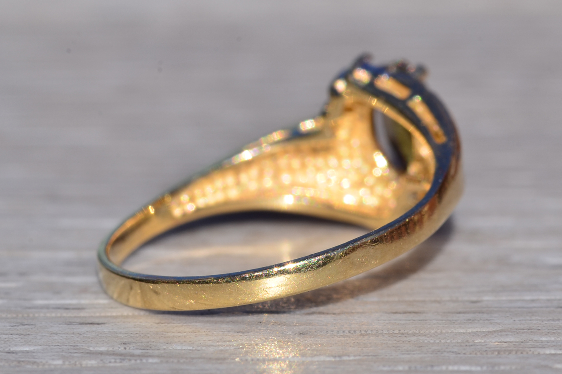 SOLD - The Kooskia: Ladies Vintage 14K Yellow Gold Andalusite and Diamond Ring - Image 5