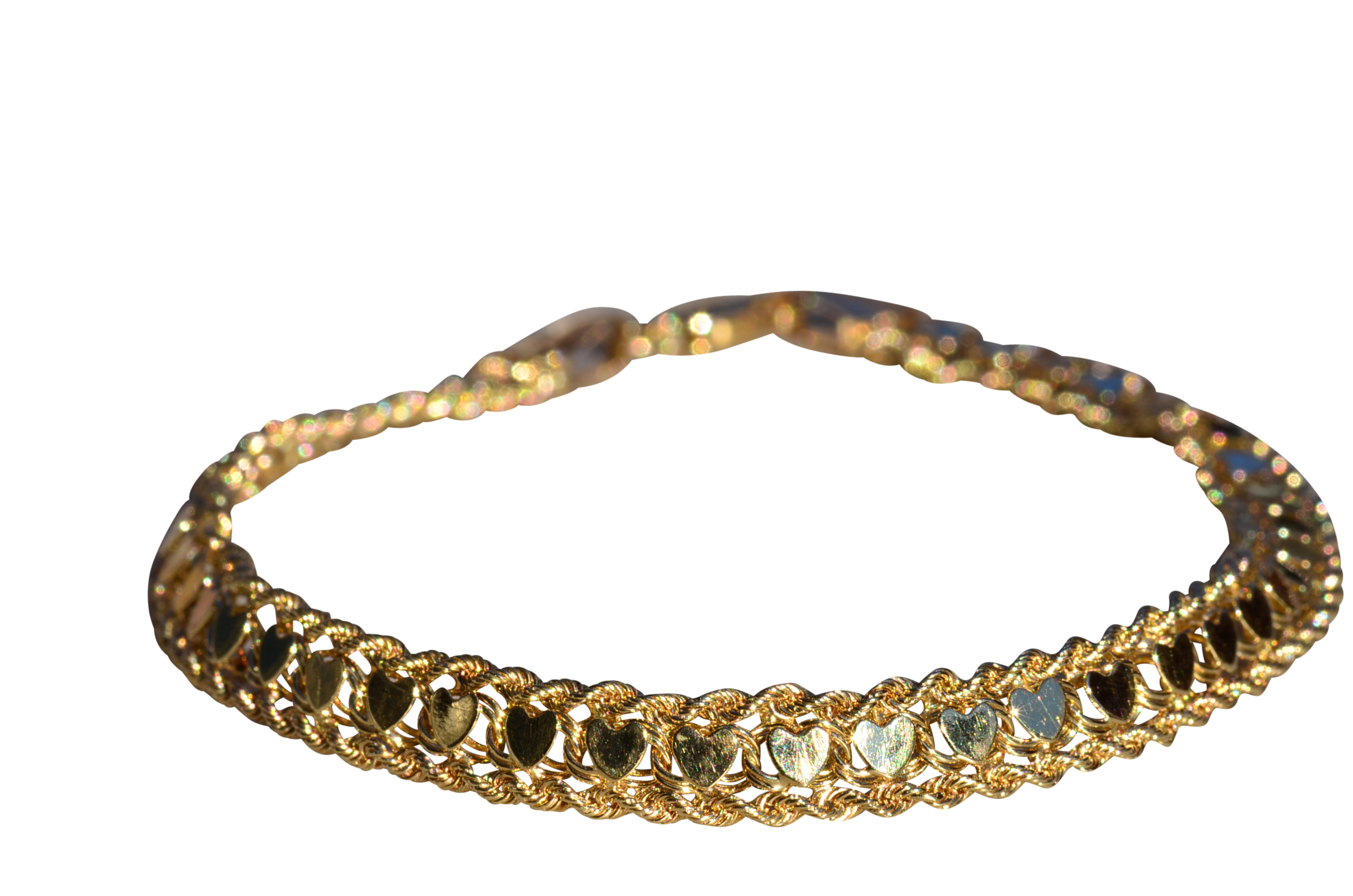 SOLD: The Sidmouth: Signed Yellow Gold Heart Bracelet