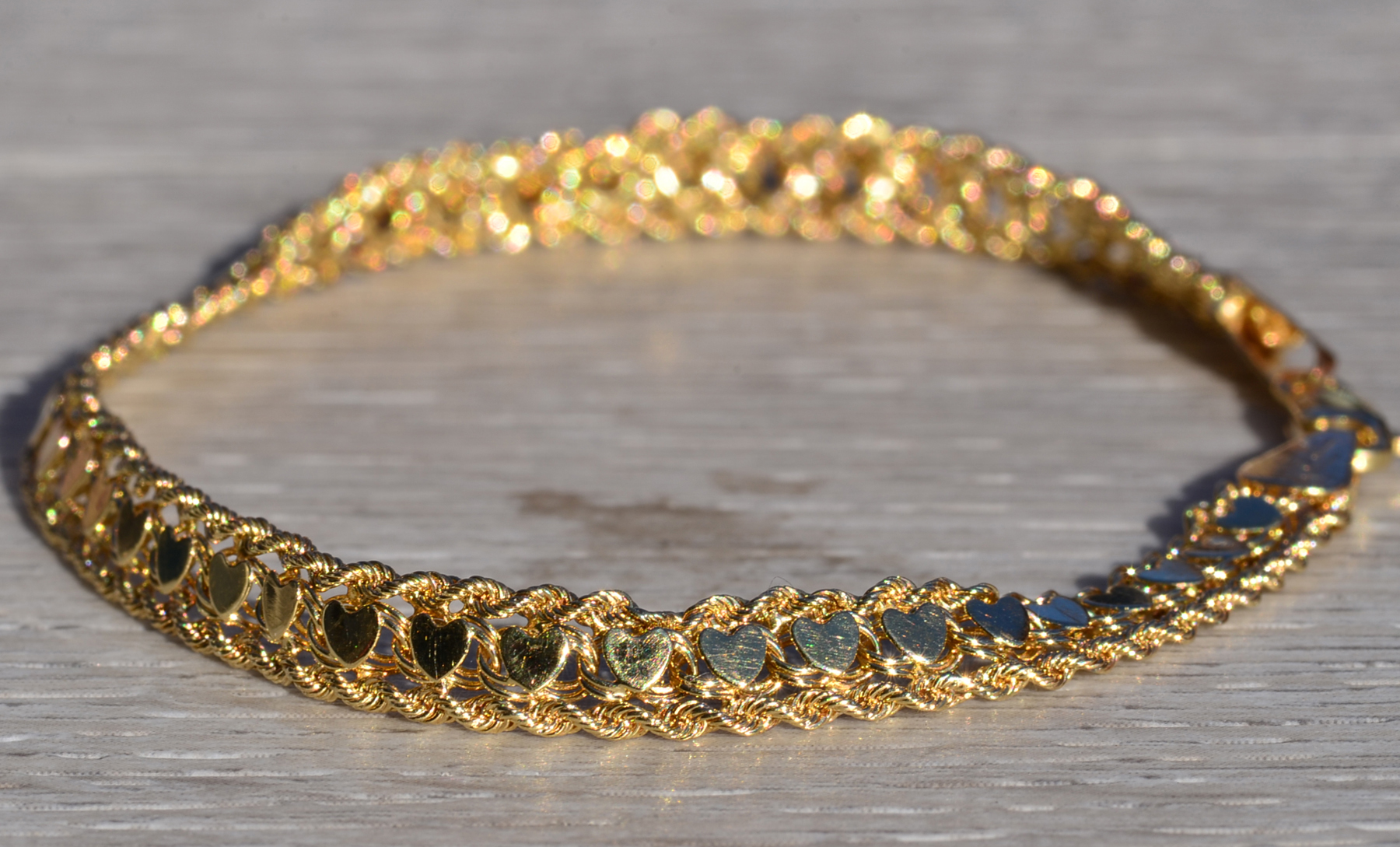 SOLD: The Sidmouth: Signed Yellow Gold Heart Bracelet - Image 3