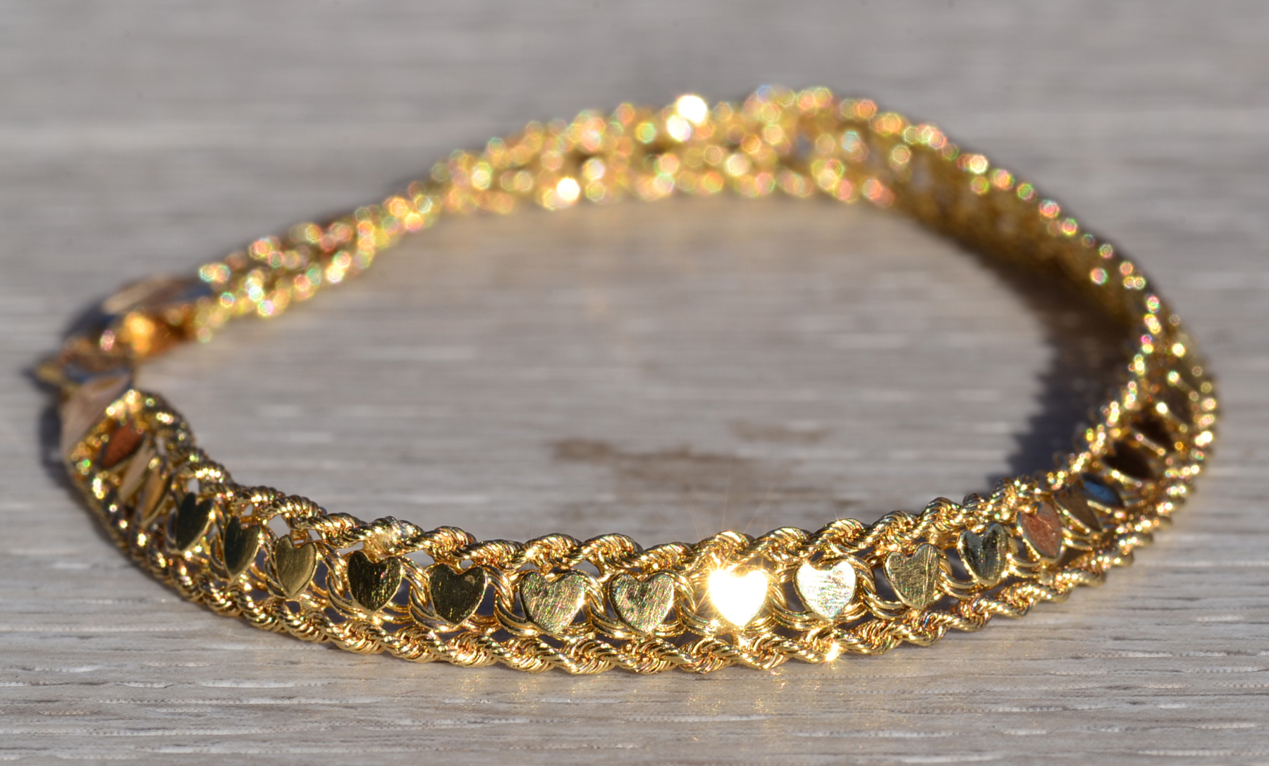 SOLD: The Sidmouth: Signed Yellow Gold Heart Bracelet - Image 5