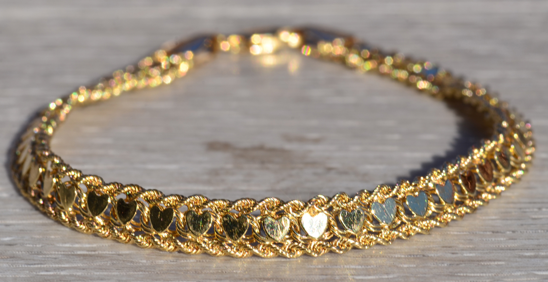 SOLD: The Sidmouth: Signed Yellow Gold Heart Bracelet - Image 6