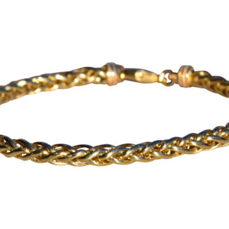 SOLD - The East Moxie:  Ladies Italian Made 14K Yellow Gold Wheat Chain Bracelet