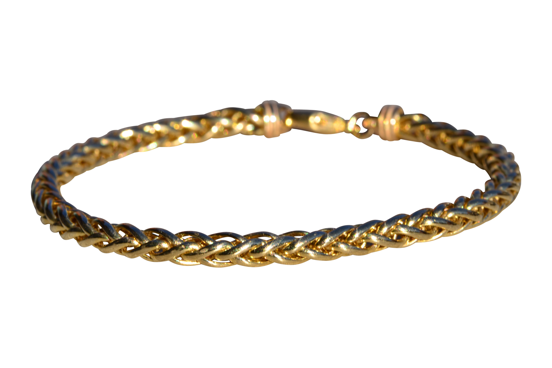 SOLD - The East Moxie: Ladies Italian Made 14K Yellow Gold Wheat Chain Bracelet