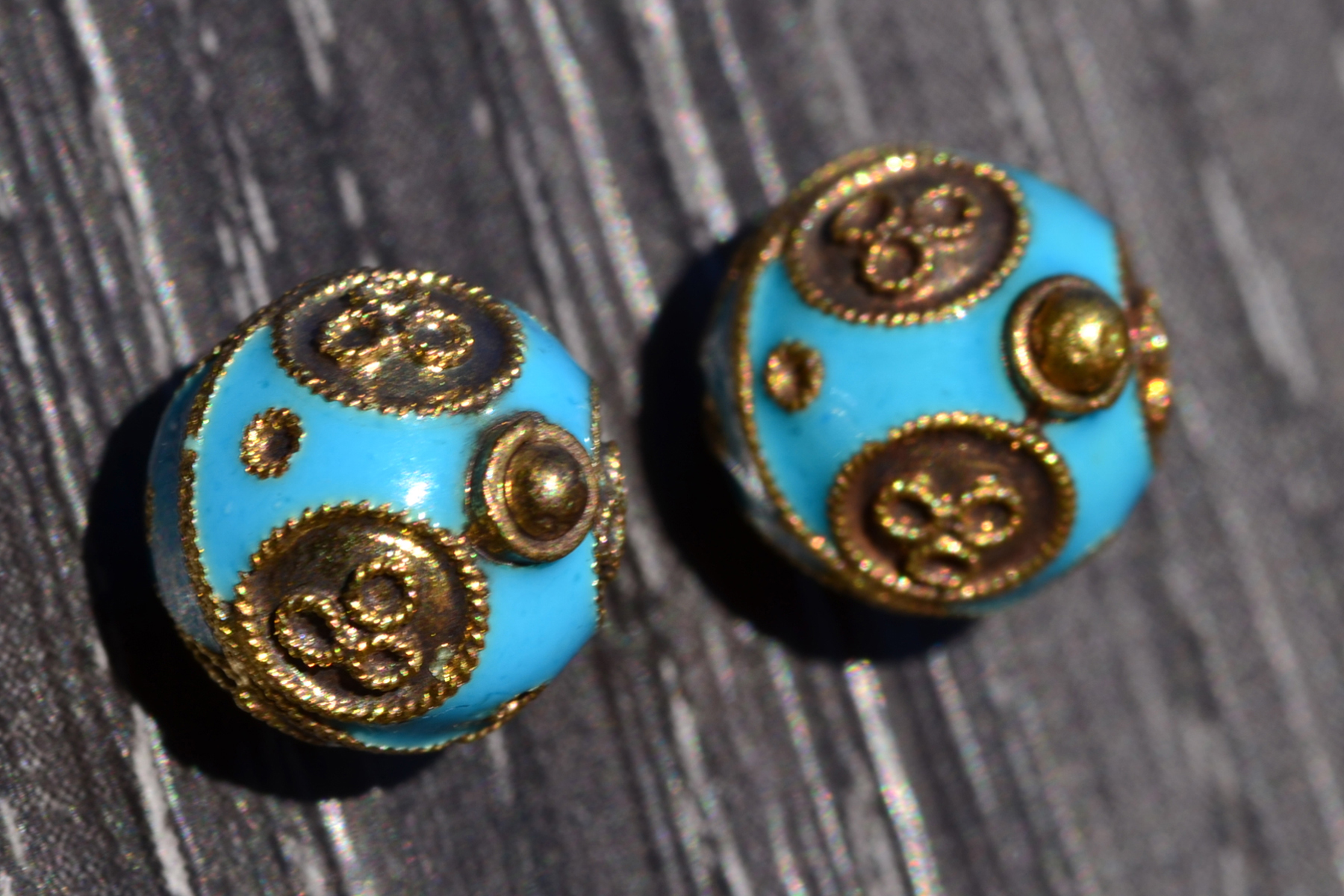 The Newton Abbot: Handmade Enamel Earrings with Roping - Image 2